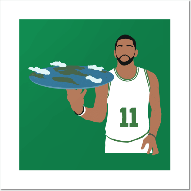 Kyrie Irving Flat Earth Celtics Wall Art by rattraptees